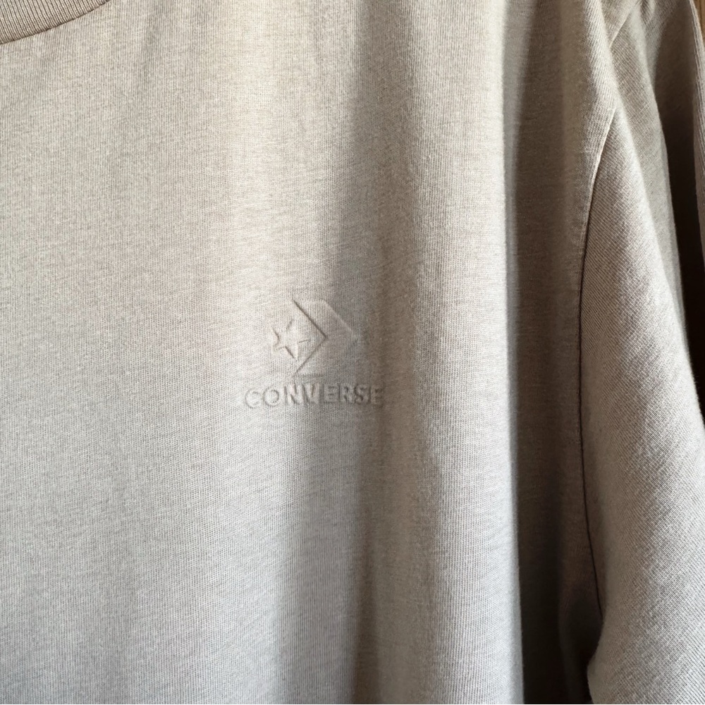 Sz XL Unisex Converse Go-To Star Chevron Debossed Cotton T-Shirt In Papyrus EUC - Picture 2 of 5